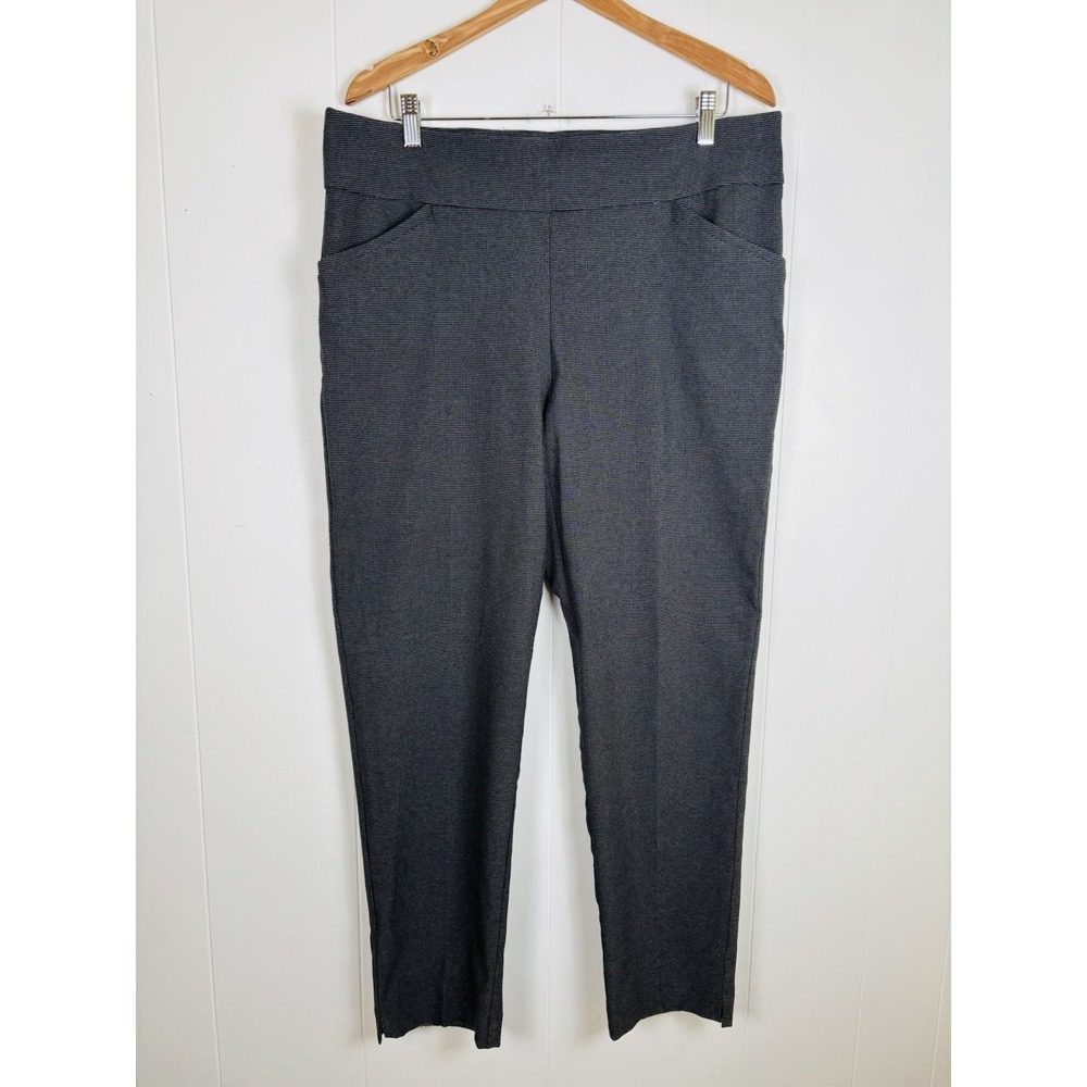 Perfect‎ Stretch Chico's 3 Short (XL) Micro-Houndstooth Pull-On Ankle Pants